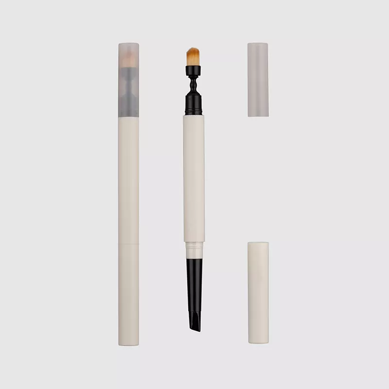 Crayon à double extrémité avec emballage de brosse ronde à mélange