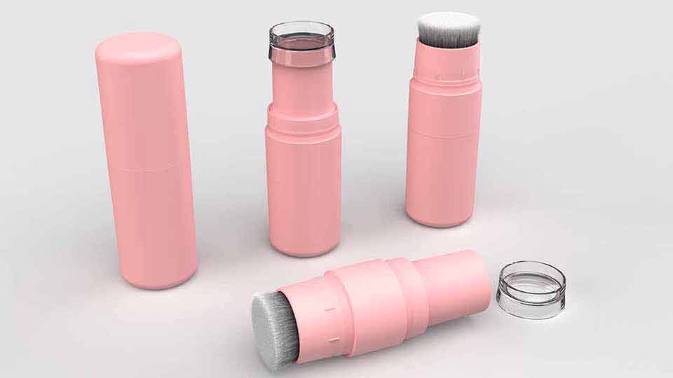 Tube de bâton de poudre avec tête de brosse