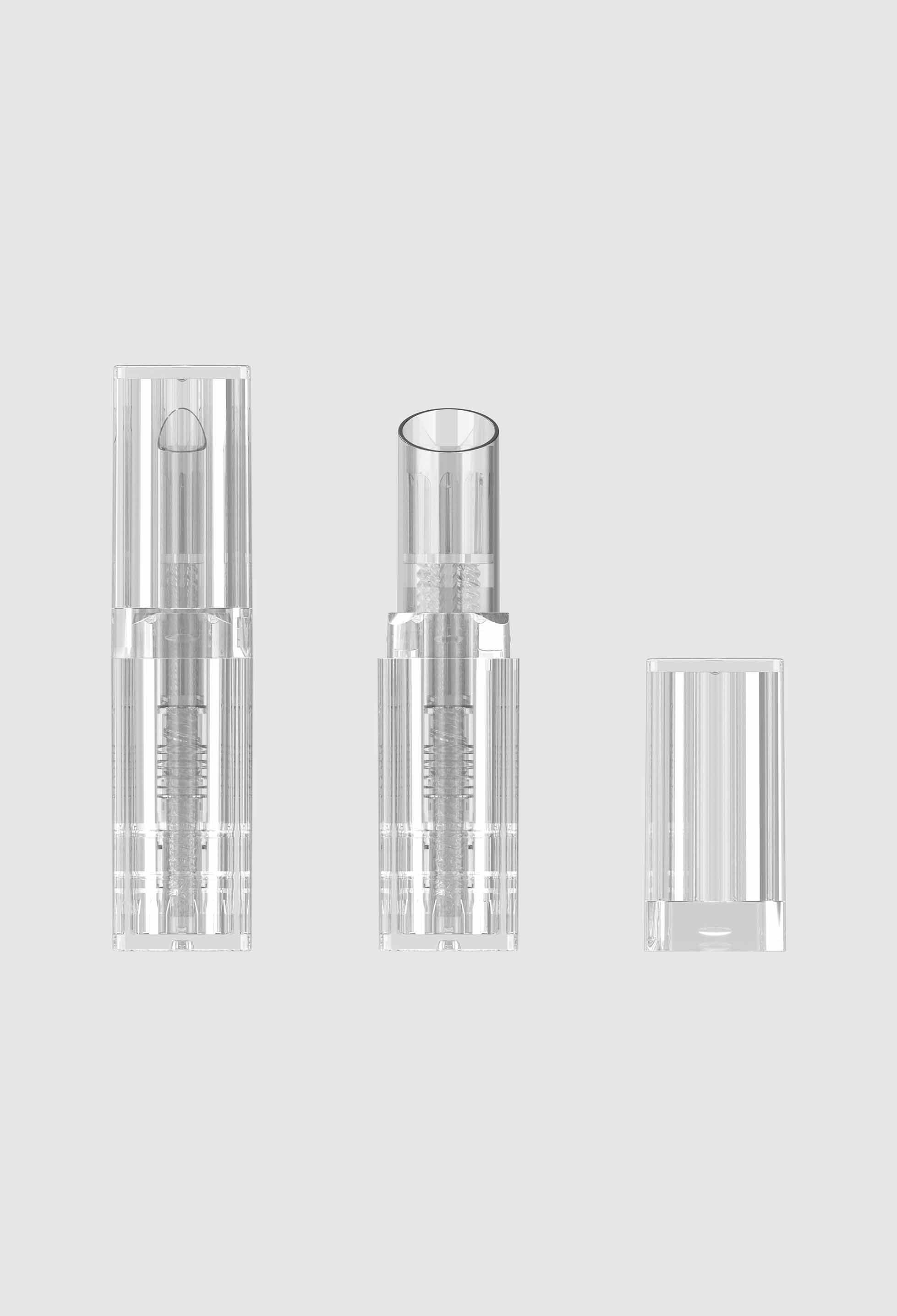 Emballage de tube de rouge à lèvres transparent moulé par injection