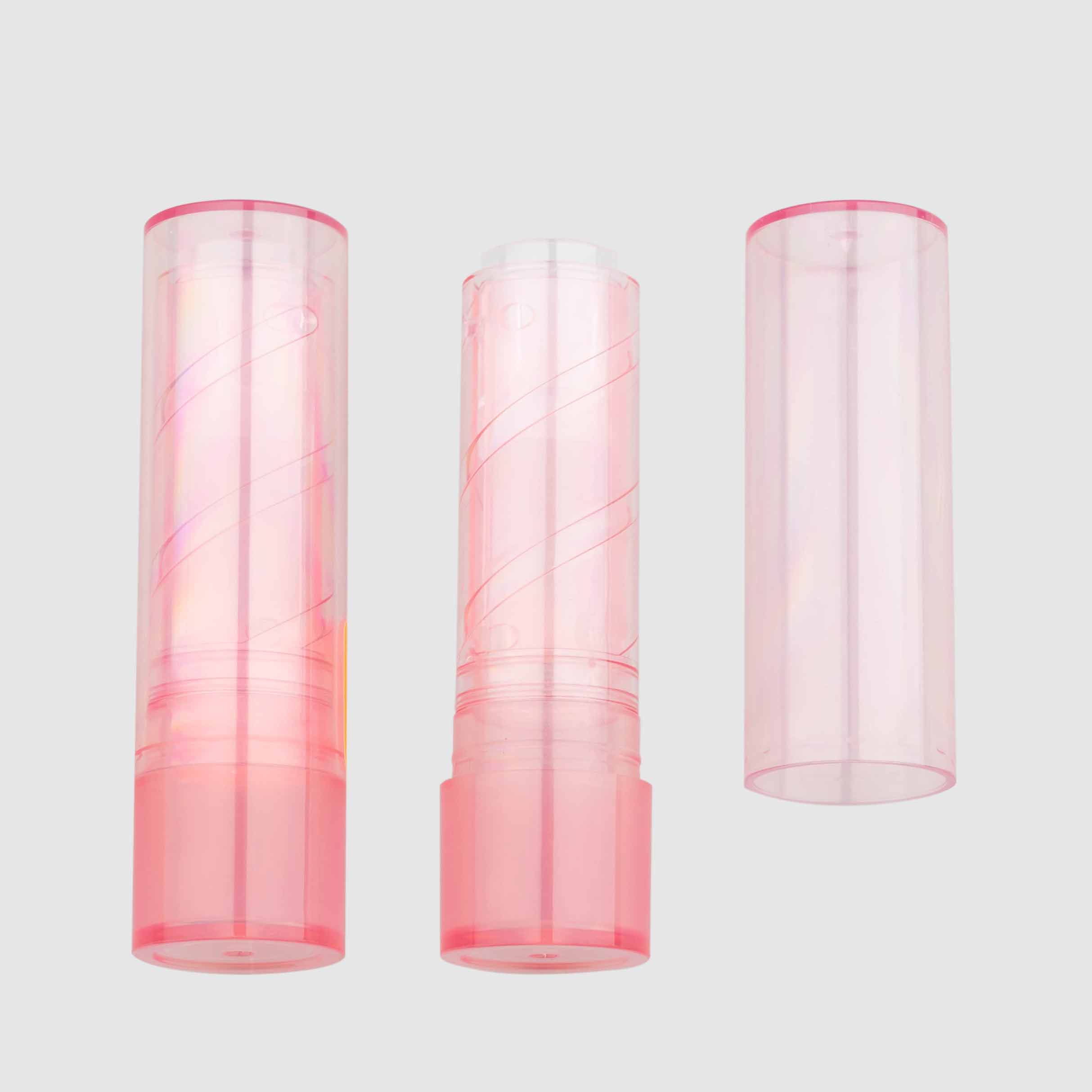 Tube de rouge à lèvres transparent à bouche plate ronde